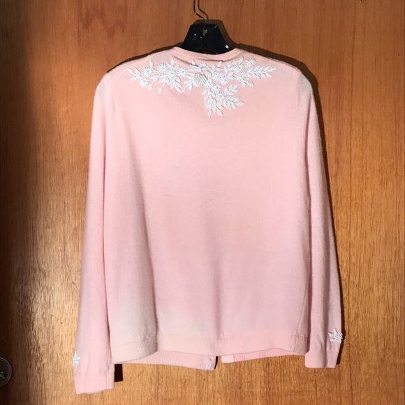 Vintage Gold Lamb Pink Embellished Cardigan Sweater. M - Picture 3 of 7